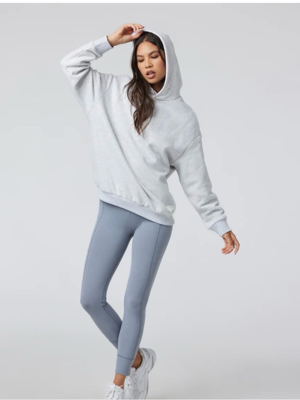 Vuori Blue Grey Oversized Restore Hoody Sweatshirt